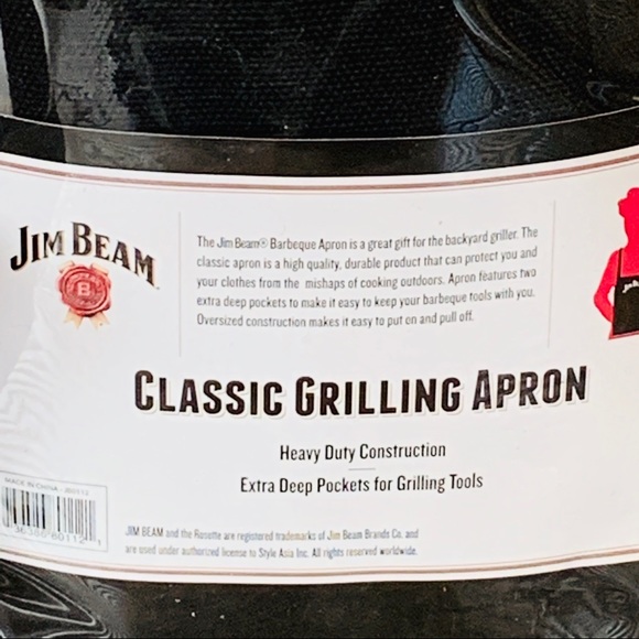 Jim Bean Classic Grilling Apron, Two Deep Pockets - Picture 3 of 4